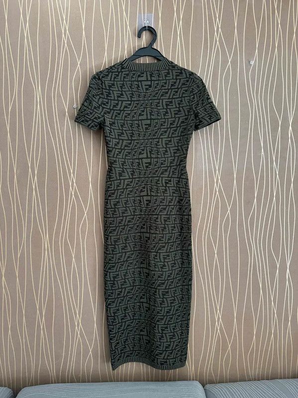Fendi Fendi Dark Green Polyester Dress for Women 0089 Size S / US 4 / IT 40 - 2 Thumbnail