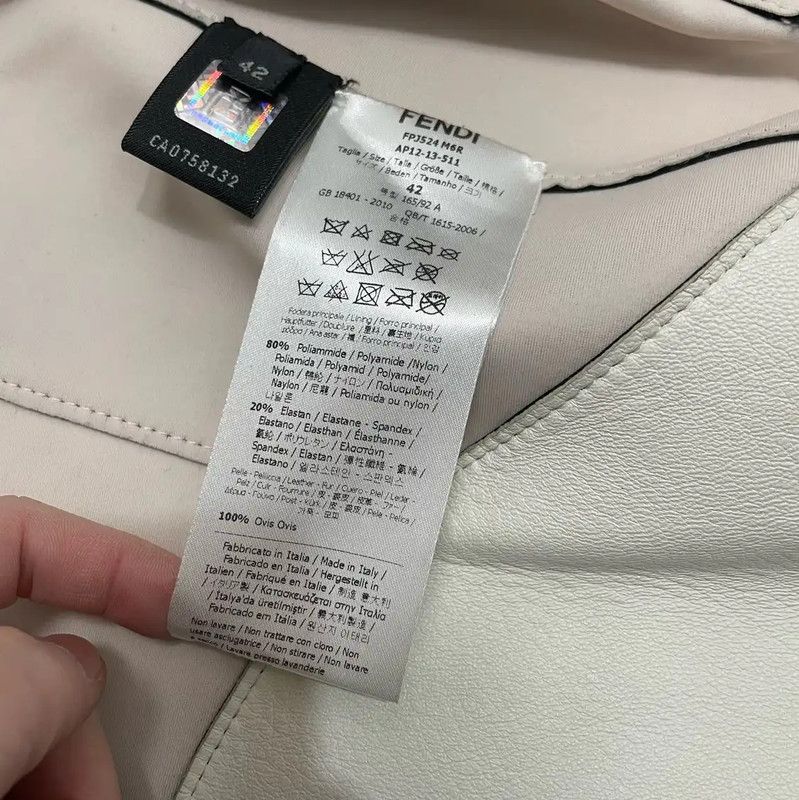Fendi Fendi Color-Block Leather Women's Jacket 0089 Size M / US 6-8 / IT 42-44 - 4 Thumbnail