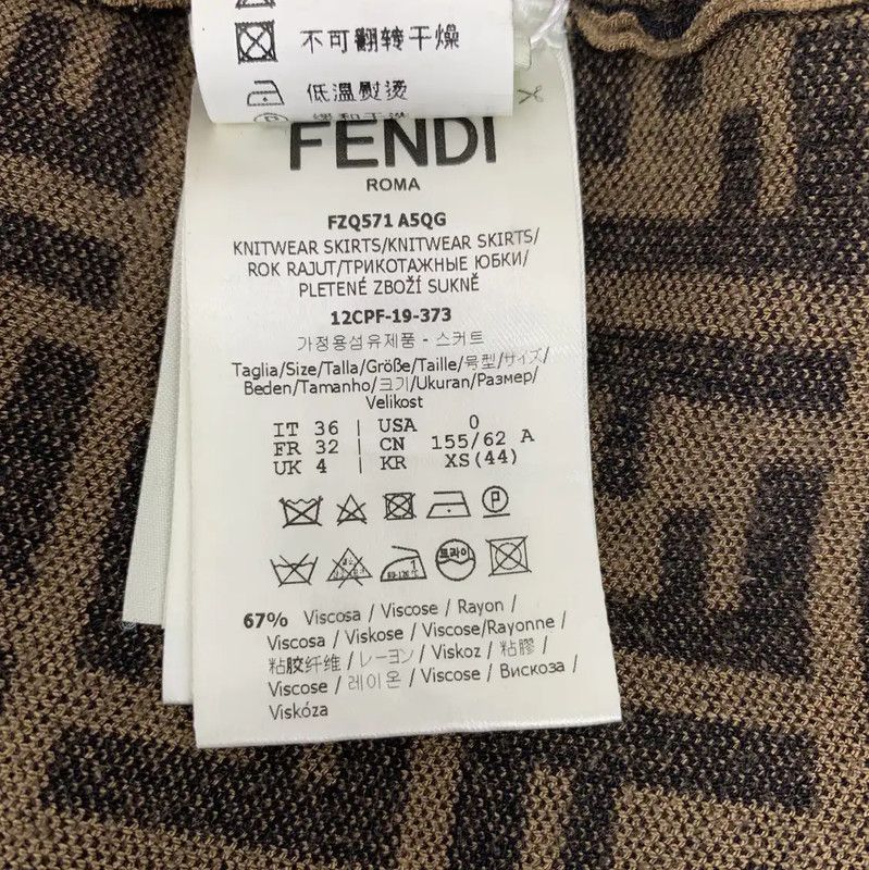 Fendi FENDI Brown Knitted Midi Skirt 0089 Size 23" - 8 Thumbnail