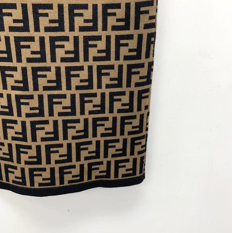 Fendi FENDI Brown Knitted Midi Skirt 0089 Size 23" - 4 Thumbnail