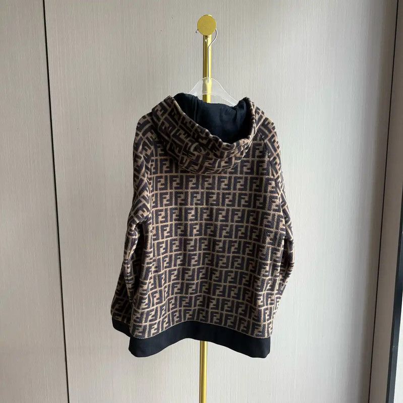 Fendi Fendi Brown Hooded Jacket for Women 0089 Size M / US 6-8 / IT 42-44 - 2 Thumbnail