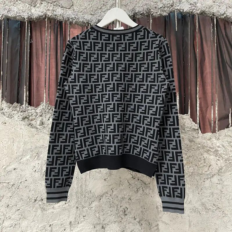 Fendi Fendi Black Long Sleeve Knit Sweater for Women 0089 Size ONE SIZE - 2 Thumbnail