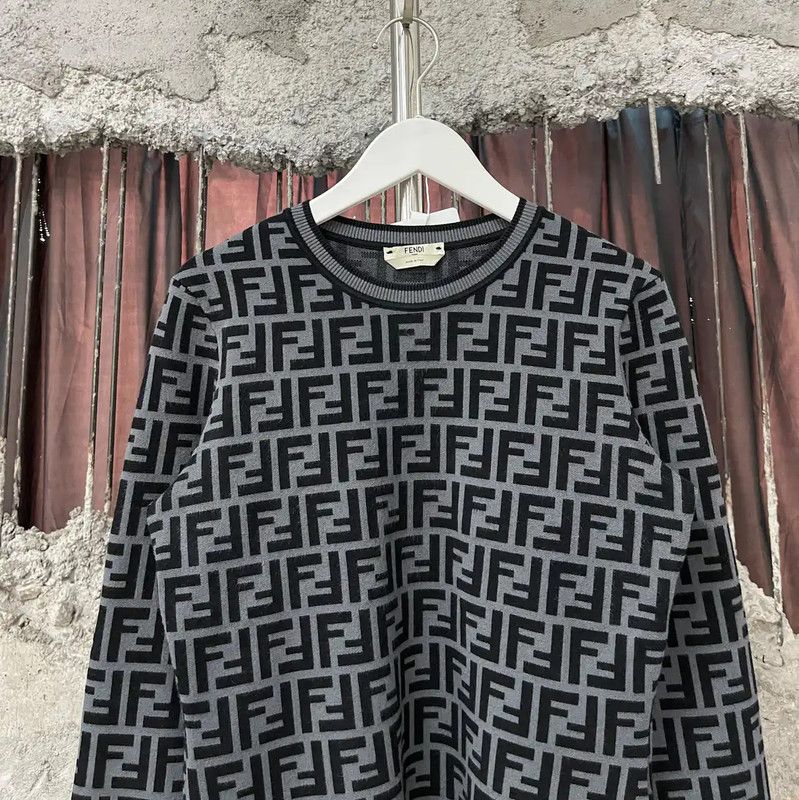 Fendi Fendi Black Long Sleeve Knit Sweater for Women 0089 Size ONE SIZE - 3 Thumbnail