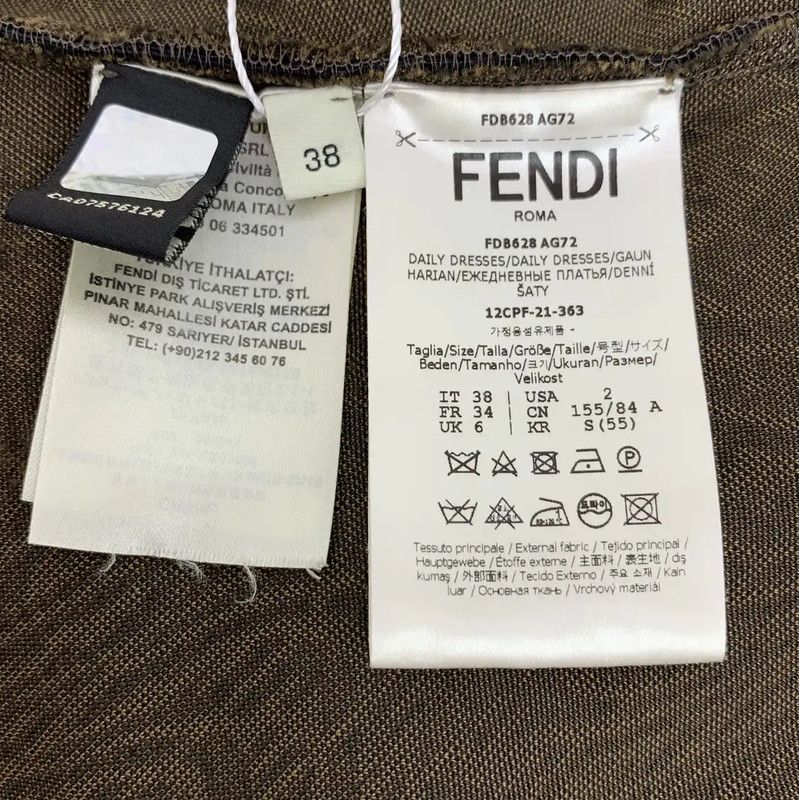 Fendi Fendi Brown Long Sleeve Dress Size S 0089 Size S / US 4 / IT 40 - 7 Thumbnail