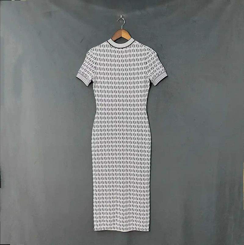 Fendi Fendi Black Polyester Women's Midi Dress 0089 Size M / US 6-8 / IT 42-44 - 2 Thumbnail