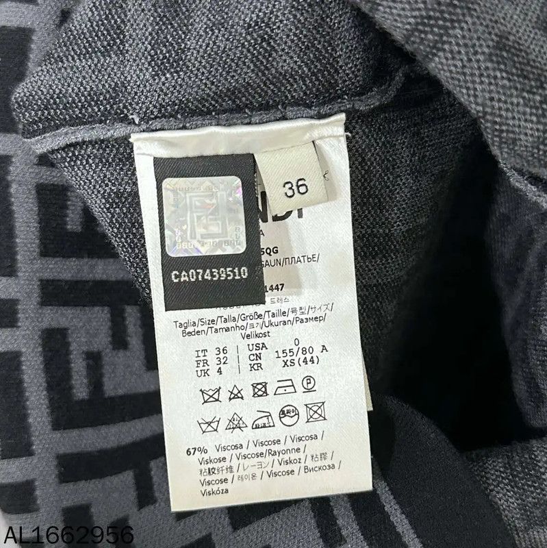 Fendi Fendi Gray Logo Print Women's Dress 0089 Size ONE SIZE - 5 Thumbnail
