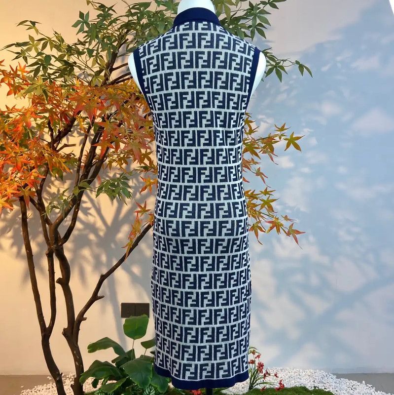 Fendi Fendi Colorblock Cotton Dress for Women 0089 Size M / US 6-8 / IT 42-44 - 3 Thumbnail