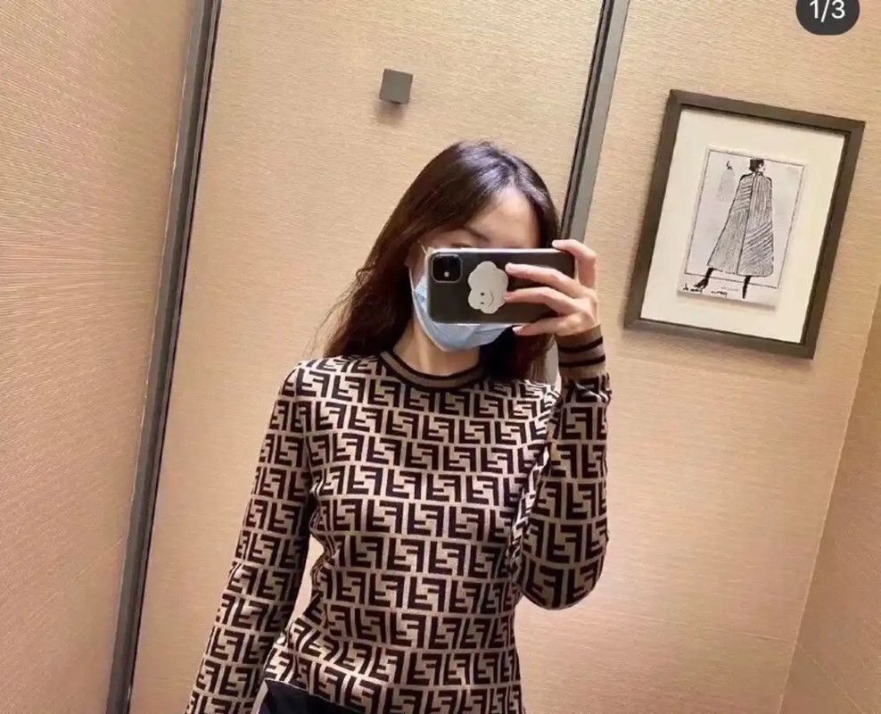 Fendi Fendi Brown Knit Sweater for Women 0089 Size XS / US 0-2 / IT 36-38 - 9 Thumbnail