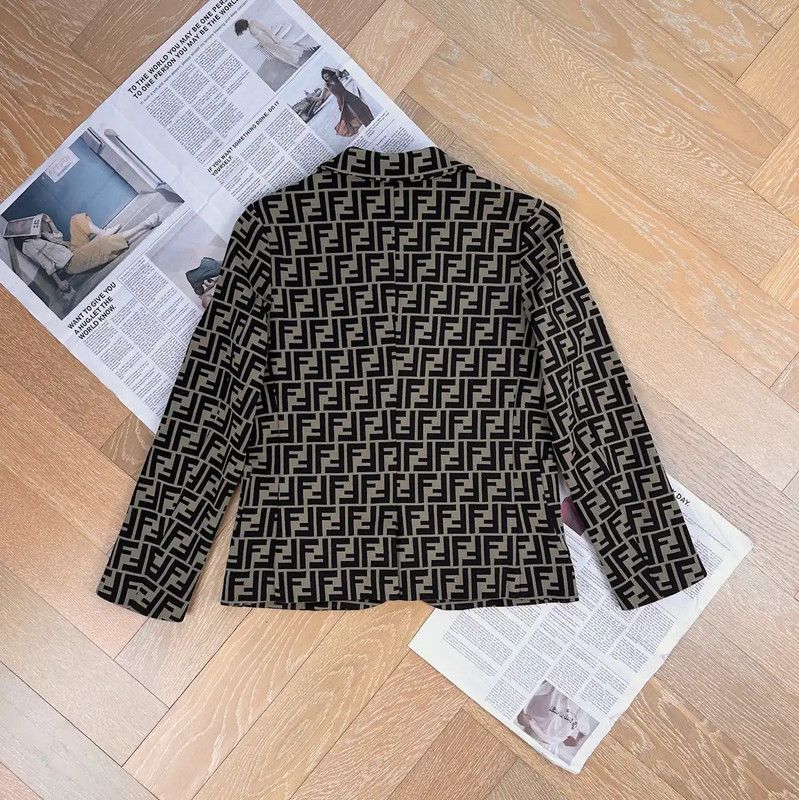 Fendi Fendi Khaki Women's Blazer in Size S 0089 Size S / US 4 / IT 40 - 2 Thumbnail
