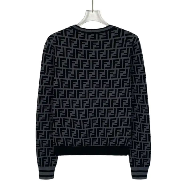 Fendi Fendi Black Gray Knitted Top for Women 0089 Size M / US 6-8 / IT 42-44 - 2 Thumbnail
