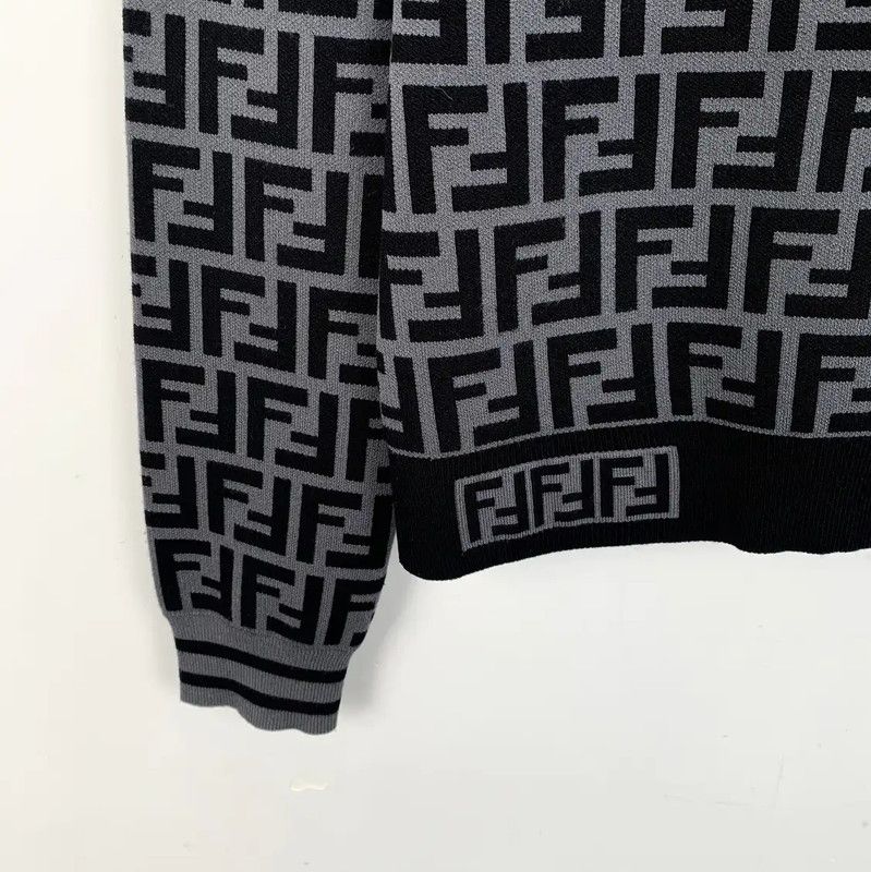 Fendi Fendi Black Gray Knitted Top for Women 0089 Size M / US 6-8 / IT 42-44 - 4 Thumbnail