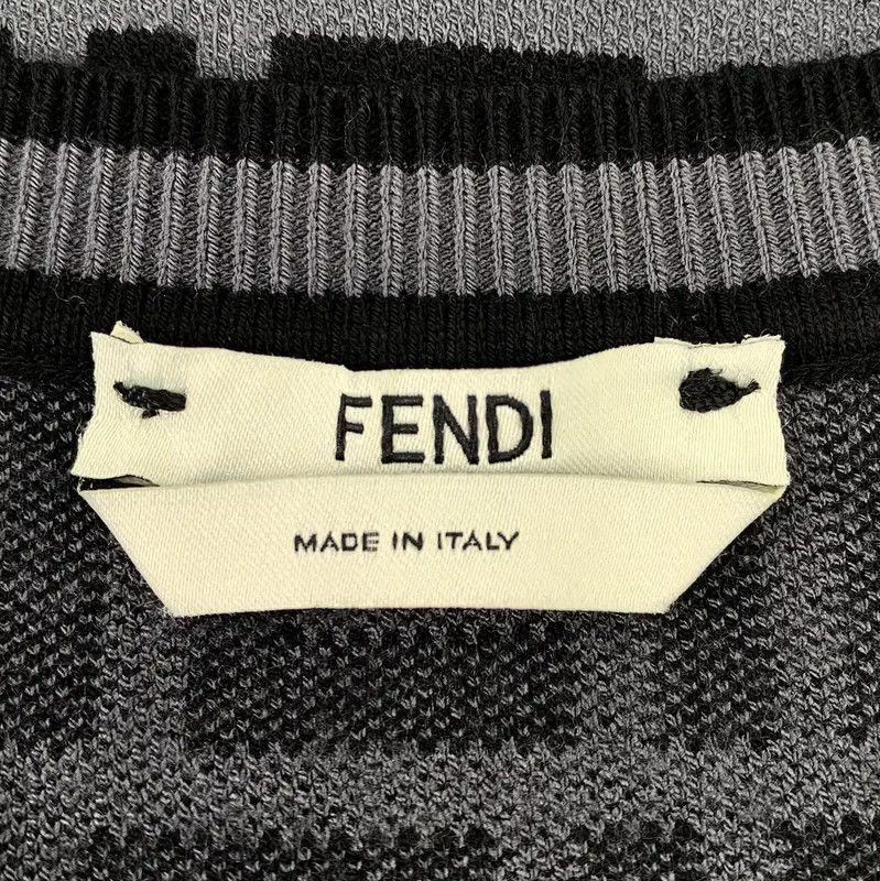 Fendi Fendi Black Gray Knitted Top for Women 0089 Size M / US 6-8 / IT 42-44 - 5 Thumbnail