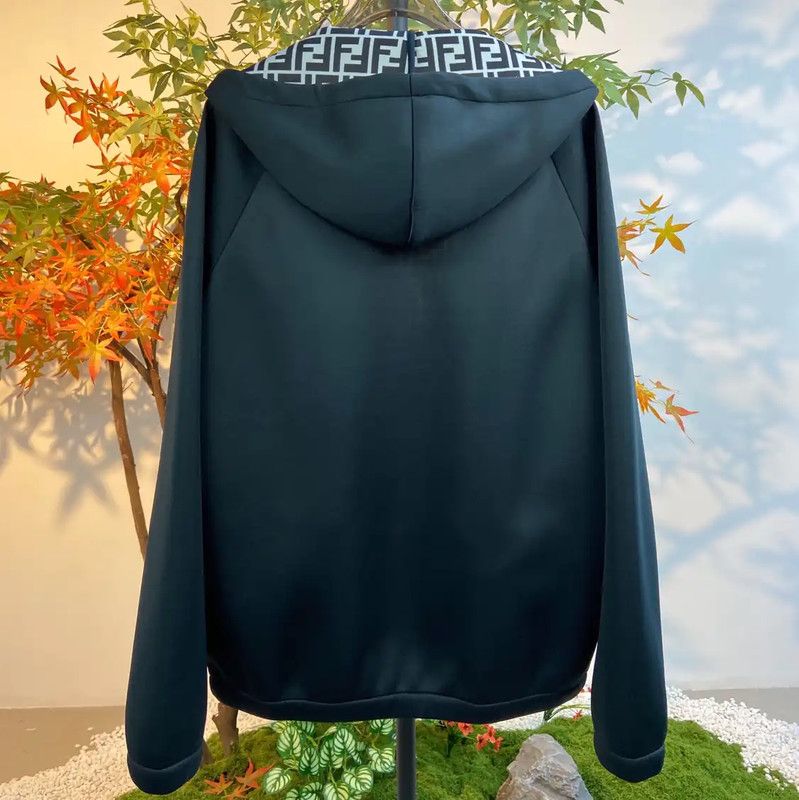 Fendi Fendi Women's Black Cotton Jacket 0089 Size L / US 10 / IT 46 - 2 Thumbnail