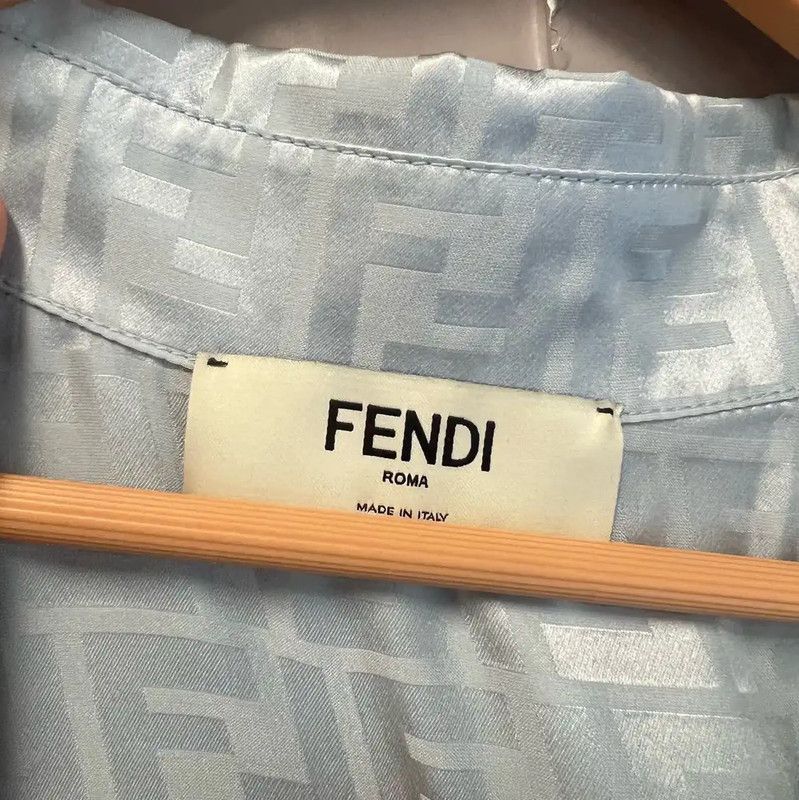 Fendi Fendi Light Blue Cotton Women's Shirt 0089 Size L / US 10 / IT 46 - 4 Thumbnail