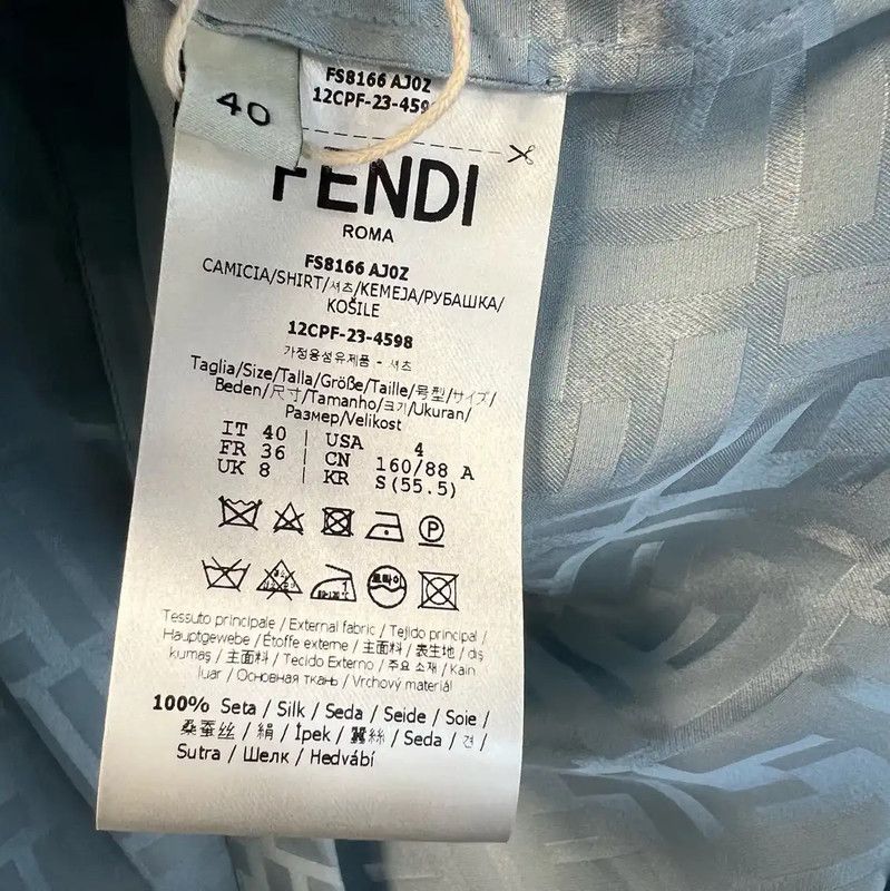 Fendi Fendi Light Blue Cotton Women's Shirt 0089 Size L / US 10 / IT 46 - 5 Thumbnail