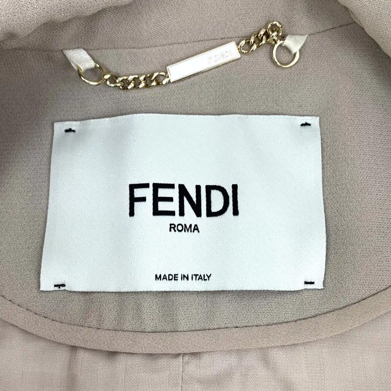 Fendi Fendi Beige XS Women's Jacket with Unique Design 0089 Size XS / US 0-2 / IT 36-38 - 5 Thumbnail