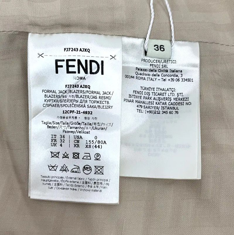 Fendi Fendi Beige XS Women's Jacket with Unique Design 0089 Size XS / US 0-2 / IT 36-38 - 7 Thumbnail