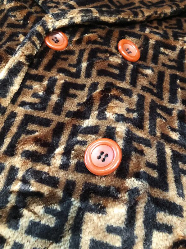 Fendi Fendi Brown Faux Fur Double F Coat 0089 Size M / US 6-8 / IT 42-44 - 4 Thumbnail