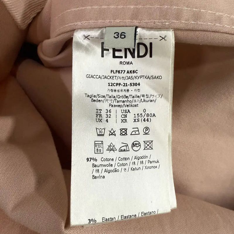 Fendi Fendi Pink Cotton Women's Jacket Size S 0089 Size S / US 4 / IT 40 - 8 Thumbnail