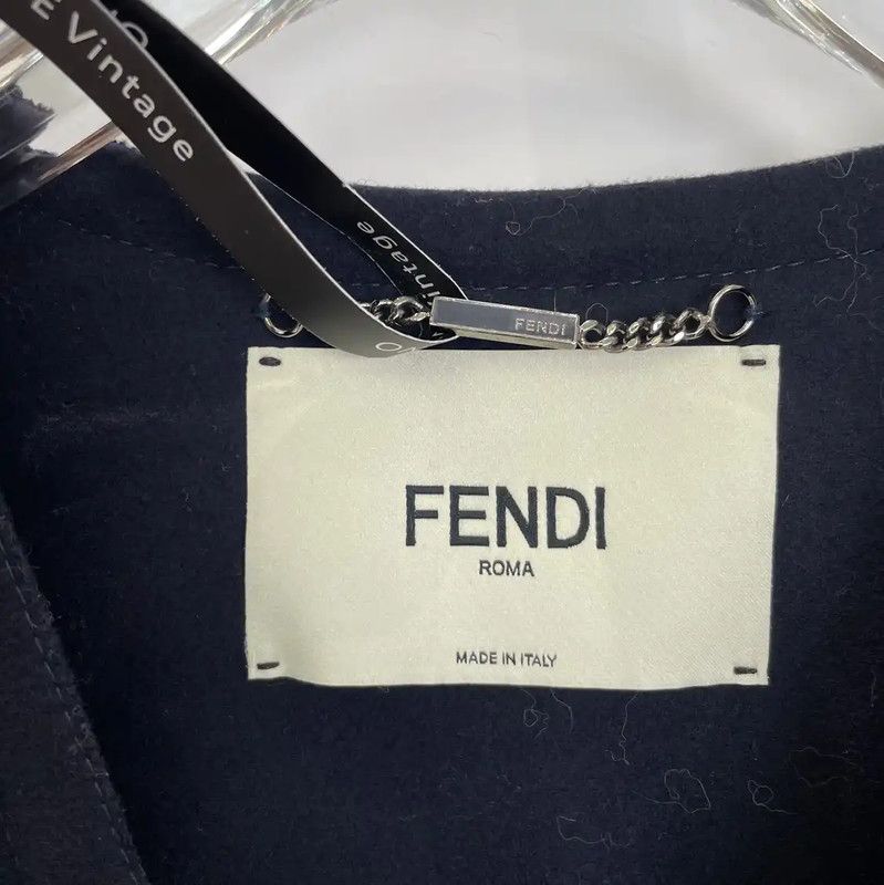 Fendi Fendi Black Wool Women's Jacket with Fur Details 0089 Size M / US 6-8 / IT 42-44 - 5 Thumbnail