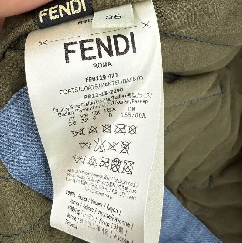 Fendi Fendi Blue Quilted Jacket for Women 0089 Size M / US 6-8 / IT 42-44 - 4 Thumbnail