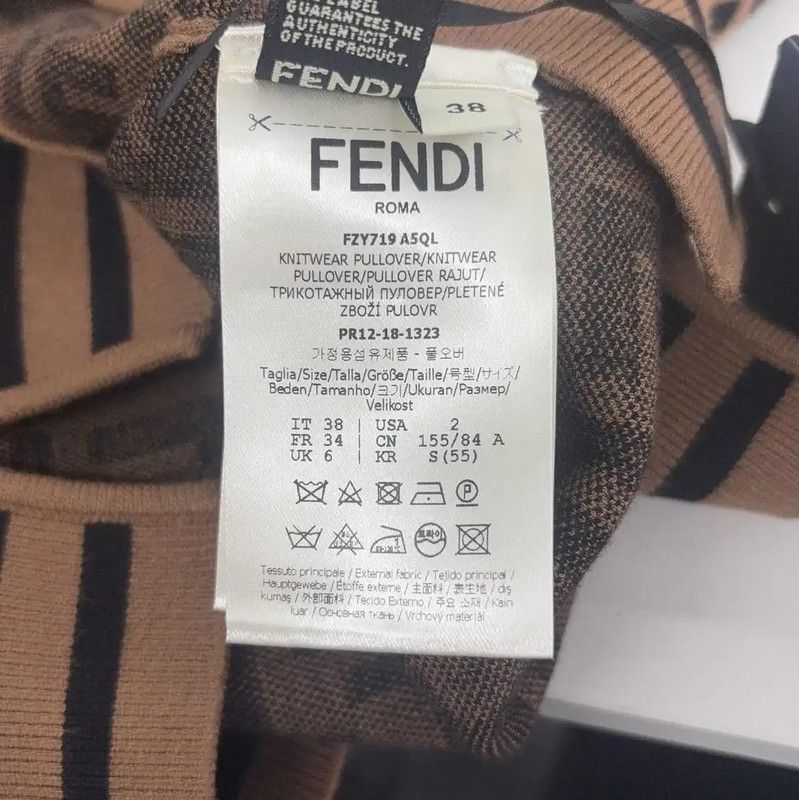 Fendi Fendi Brown Wool Knit Sweater for Women 0089 Size S / US 4 / IT 40 - 4 Thumbnail