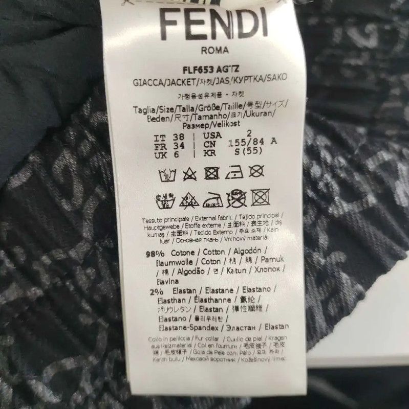 Fendi Fendi Black Winter Cotton Jacket for Women 0089 Size M / US 6-8 / IT 42-44 - 4 Thumbnail