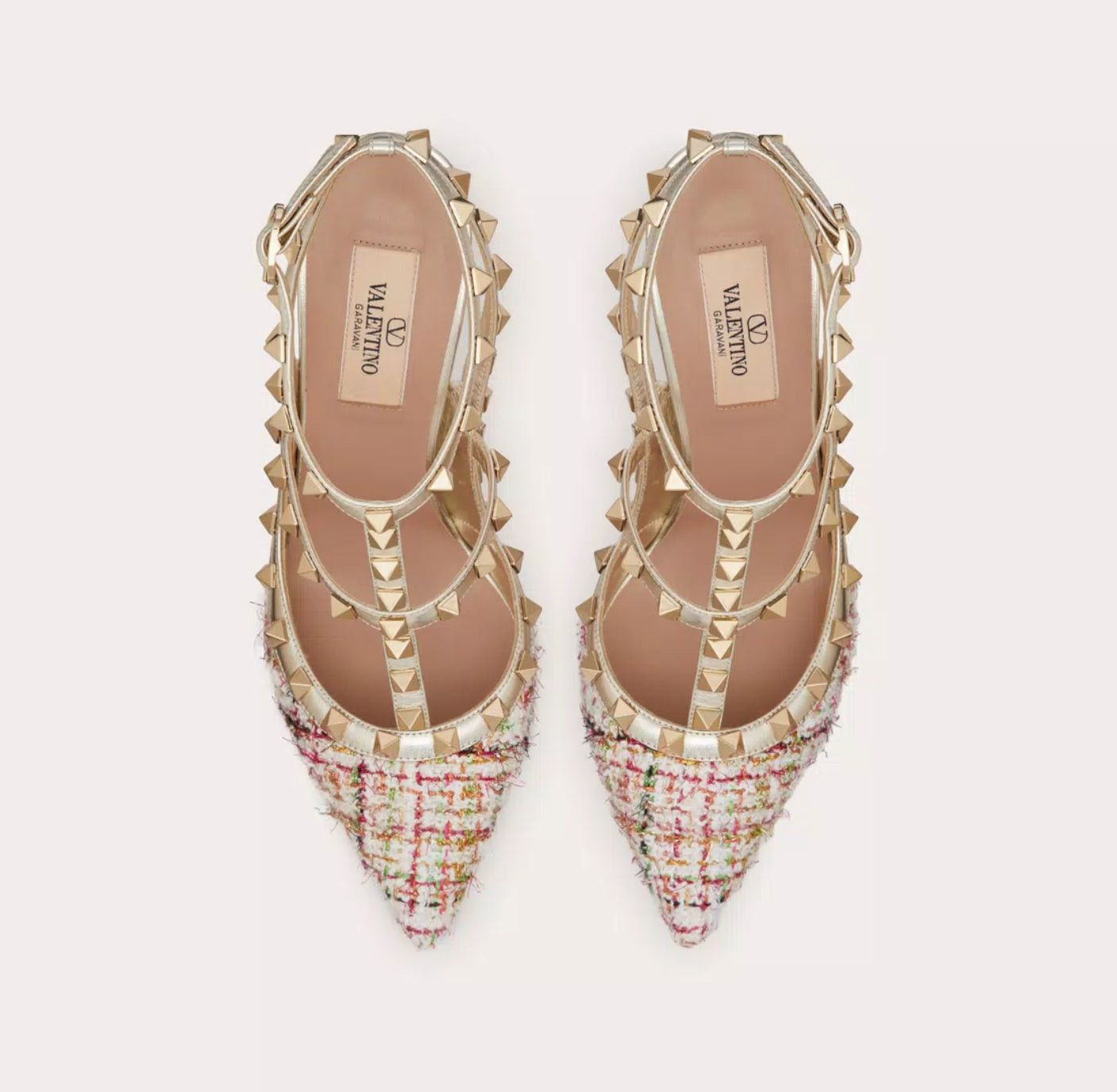 Valentino Valentino Rockstud Tweed Strap Pumps SIZE 40.5 Size ONE SIZE - 3 Thumbnail