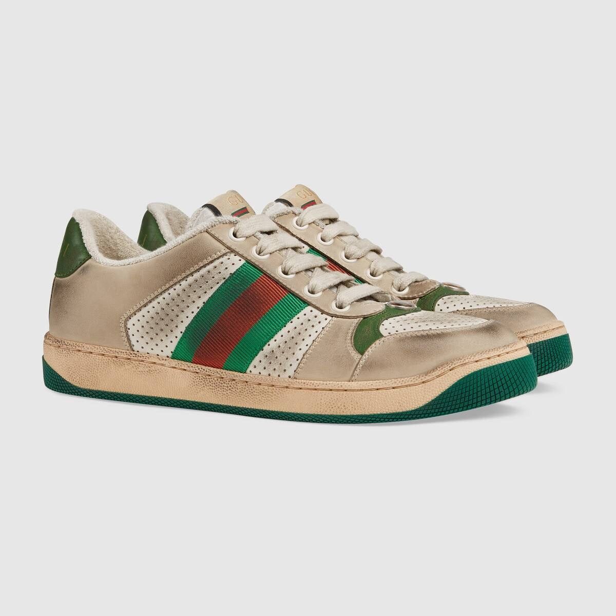 Gucci Gucci Screener Web Leather Sneakers SIZE 39 Size ONE SIZE - 2 Thumbnail