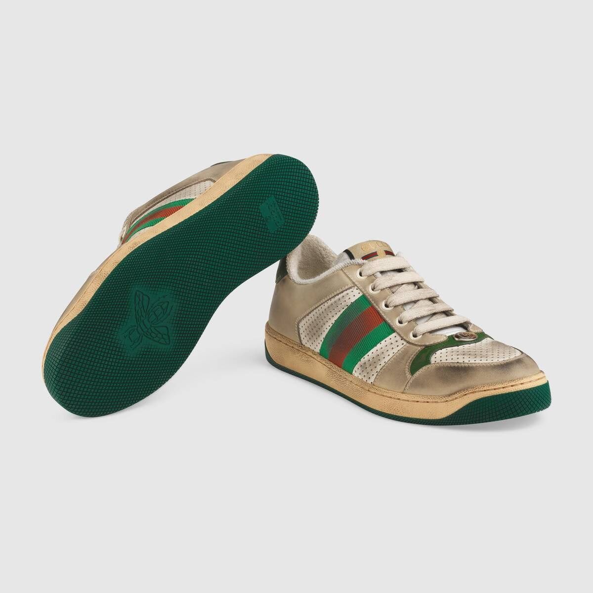 Gucci Gucci Screener Web Leather Sneakers SIZE 42 Size ONE SIZE - 3 Thumbnail