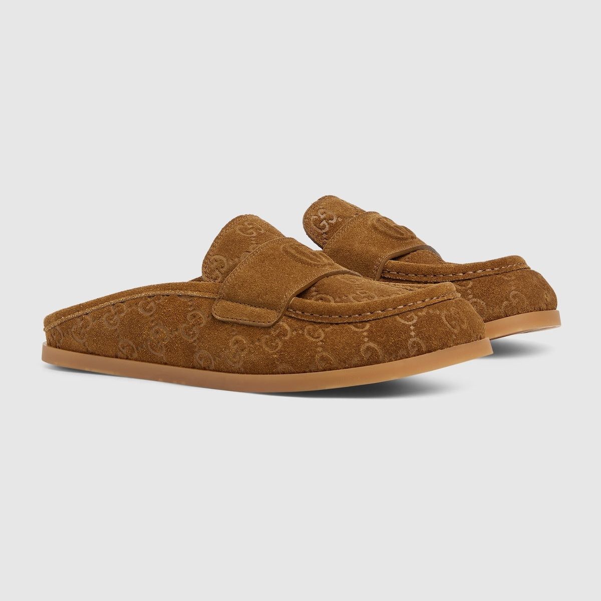 Gucci Gucci Double G Suede Mules SIZE 37 Size ONE SIZE - 2 Thumbnail