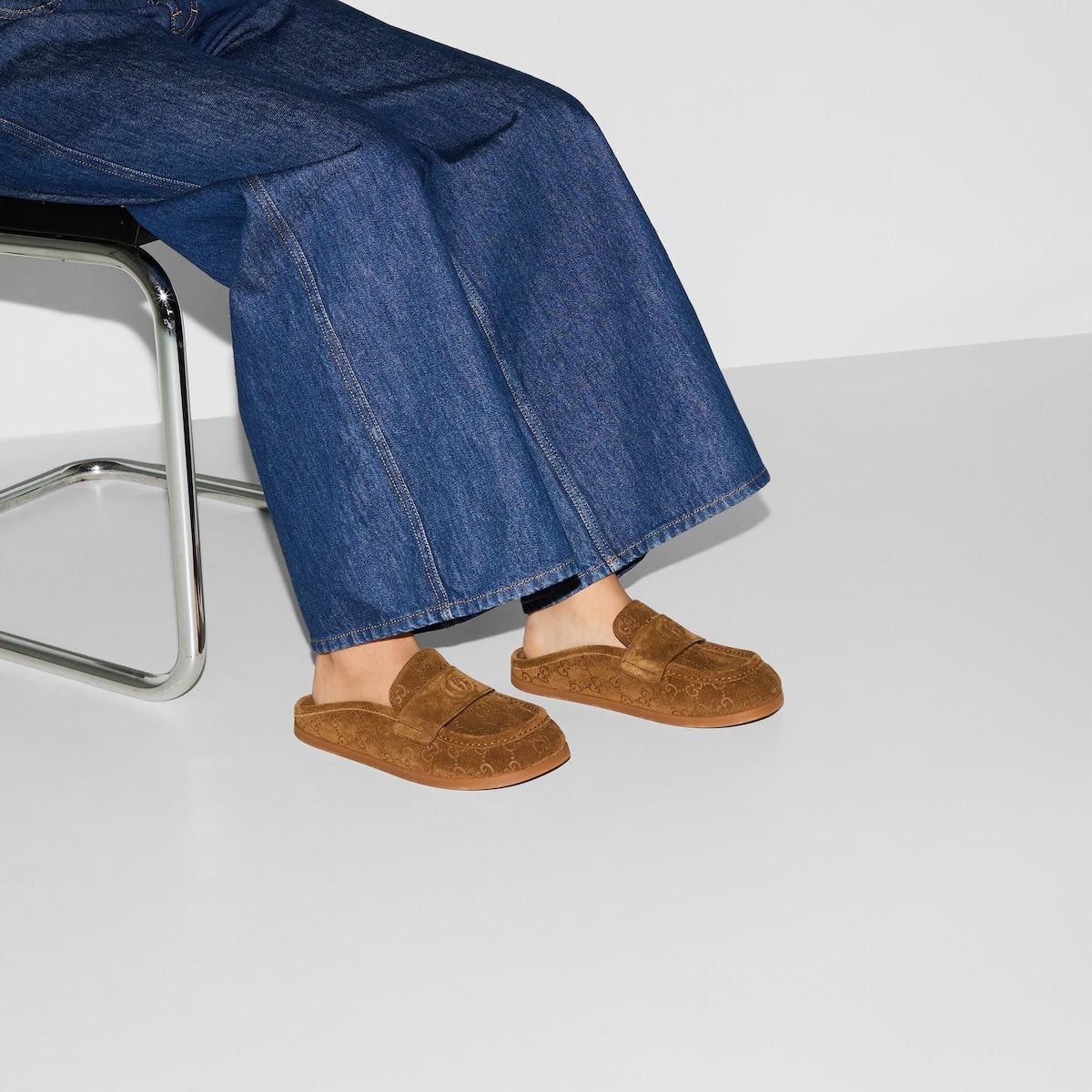Gucci Gucci Double G Suede Mules SIZE 40 Size ONE SIZE - 4 Thumbnail
