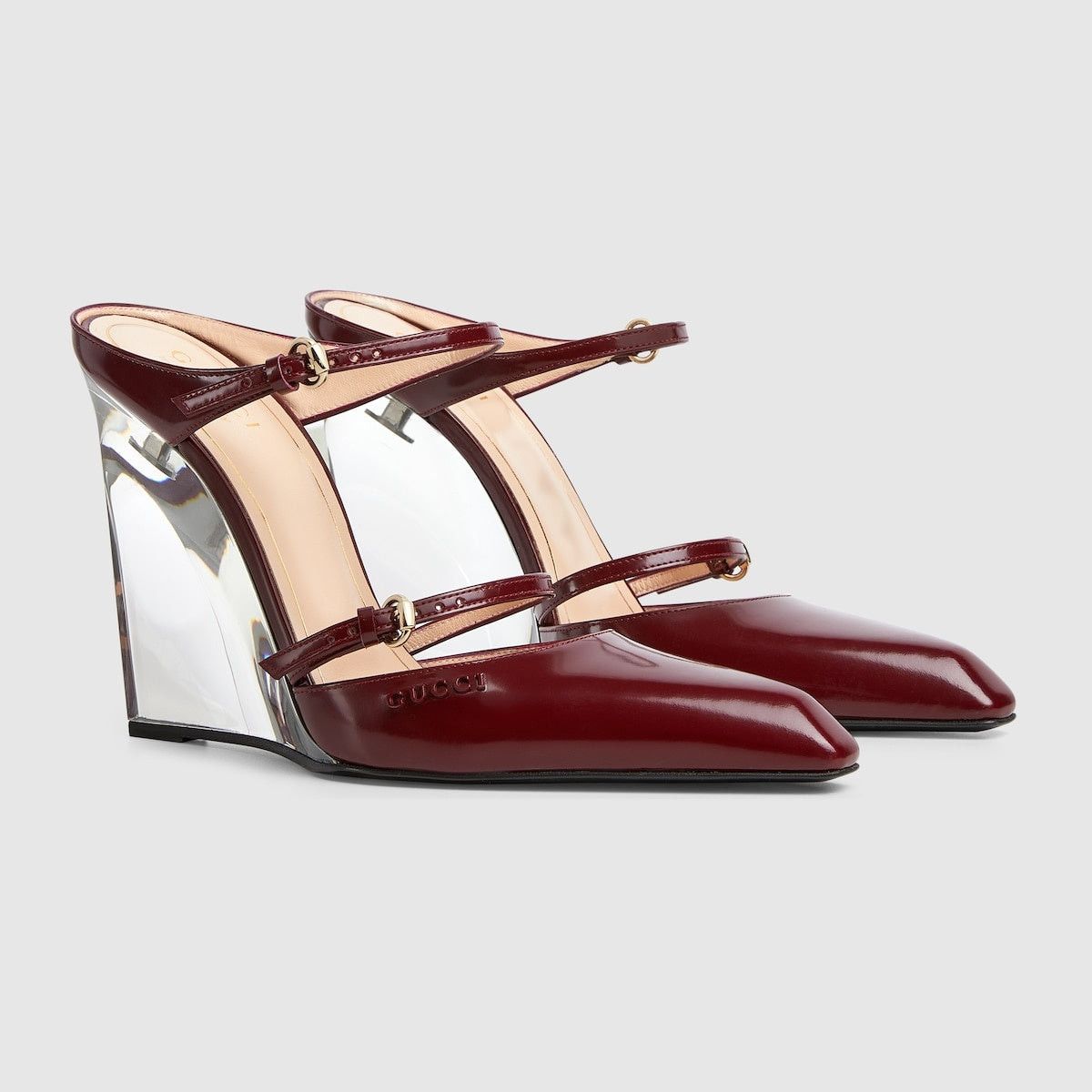 Gucci Gucci Logo Leather Wedge Mules SIZE 41 Size ONE SIZE - 2 Thumbnail