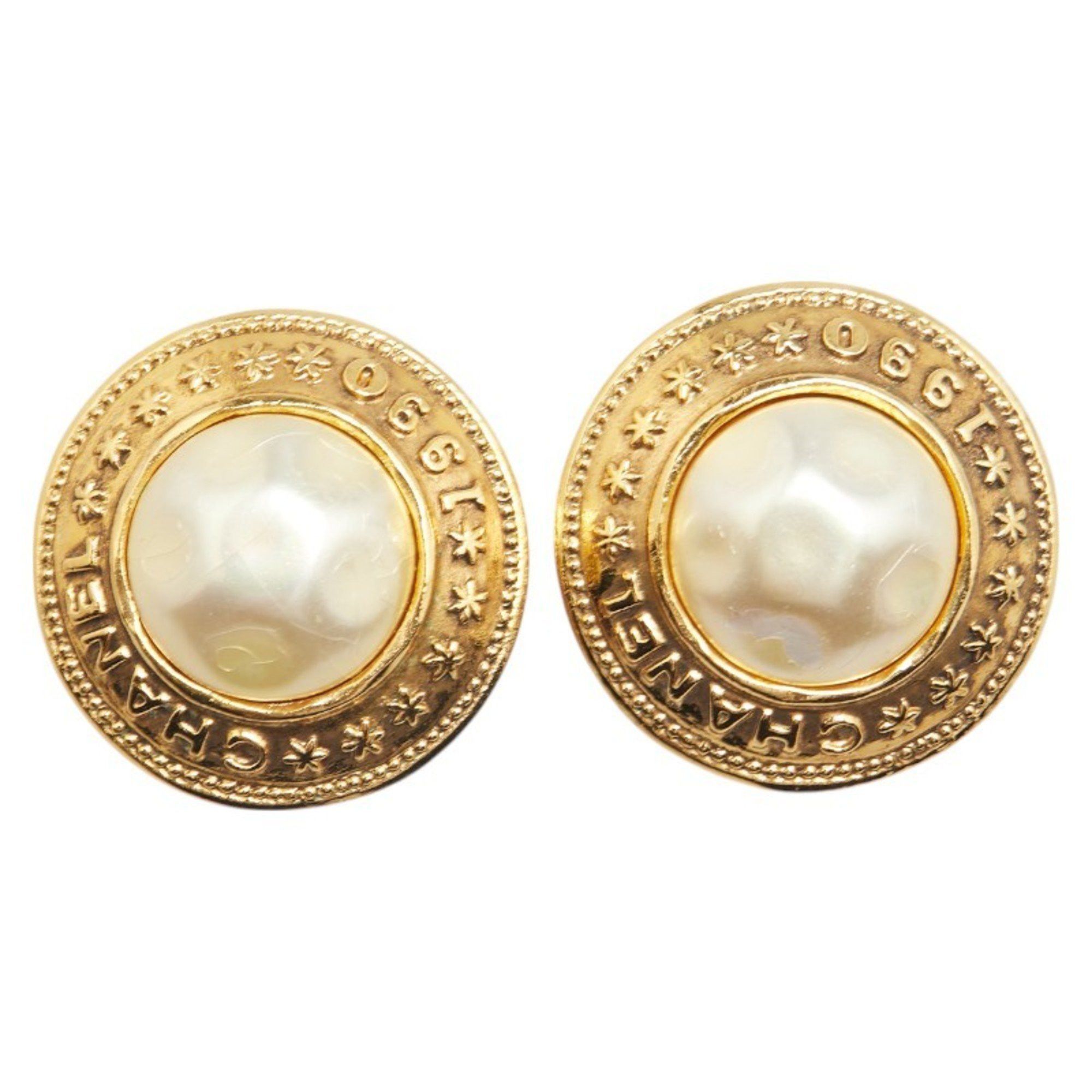 Chanel CHANEL Vintage Pearl Earrings, Gold Plated, Women's Size ONE SIZE - 2 Thumbnail