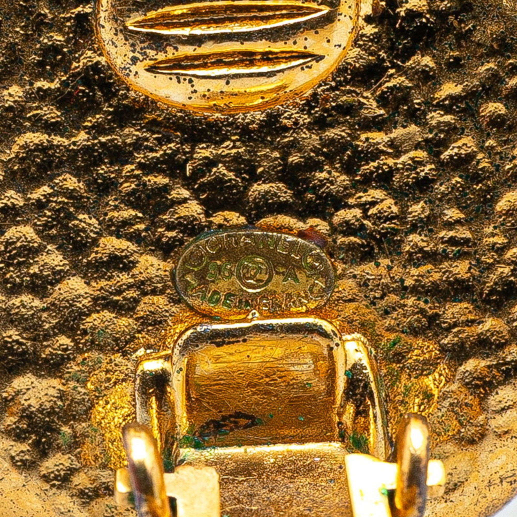 Chanel Chanel Coco Mark Round Earrings, Gold Plated, Women's, CHANEL Size ONE SIZE - 3 Thumbnail