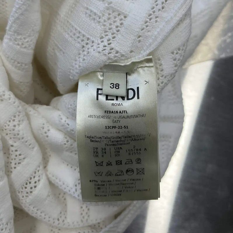 Fendi Fendi Women's White Dress in Size S 0089 Size S / US 4 / IT 40 - 4 Thumbnail