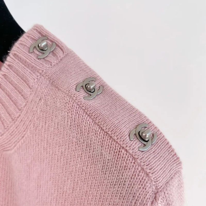 Fendi FENDI Pink Cashmere Knit Long Sleeve Sweater 0089 Size M / US 6-8 / IT 42-44 - 3 Thumbnail