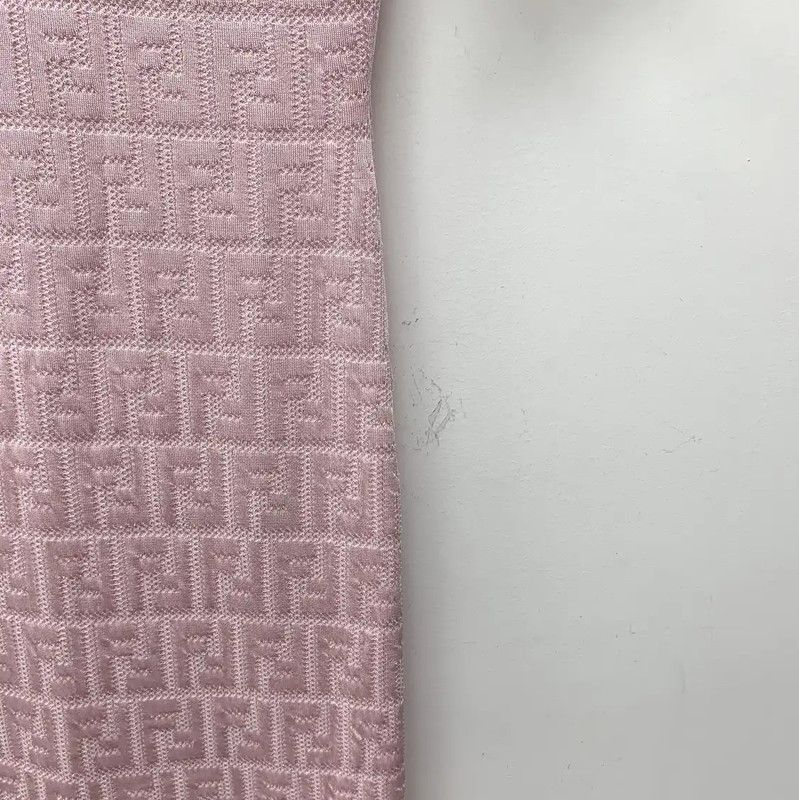 Fendi Fendi Pink Cotton Midi Dress for Women 0089 Size M / US 6-8 / IT 42-44 - 4 Thumbnail