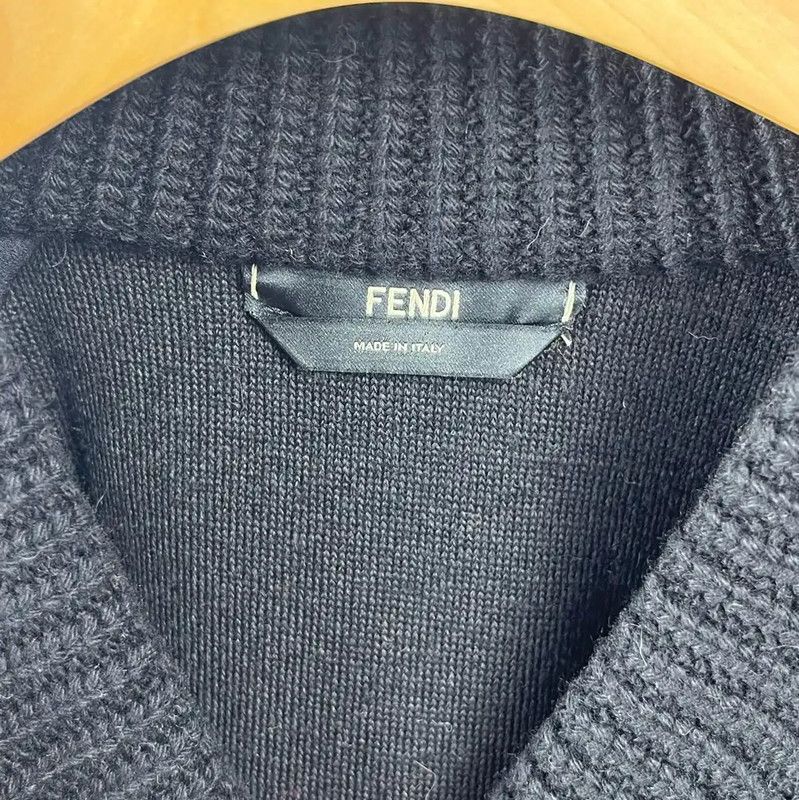 Fendi Fendi Black Wool Women's Knit Sweater 0089 Size L / US 10 / IT 46 - 4 Thumbnail