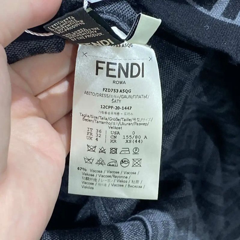 Fendi Fendi Gray Cotton Dress for Women Size S 0089 Size S / US 4 / IT 40 - 4 Thumbnail