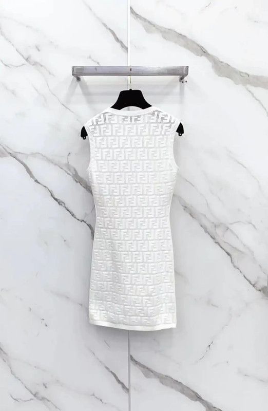 Fendi Fendi Sleeveless White Dress Size S 0089 Size S / US 4 / IT 40 - 2 Thumbnail