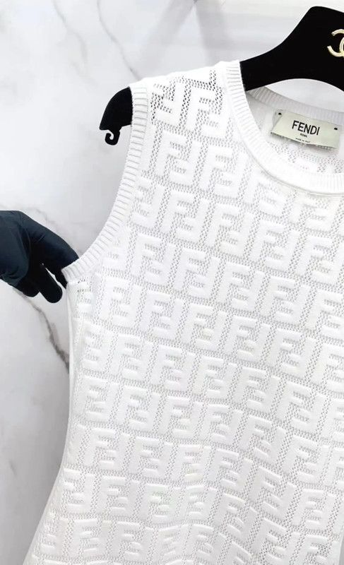 Fendi Fendi Sleeveless White Dress Size S 0089 Size S / US 4 / IT 40 - 7 Thumbnail