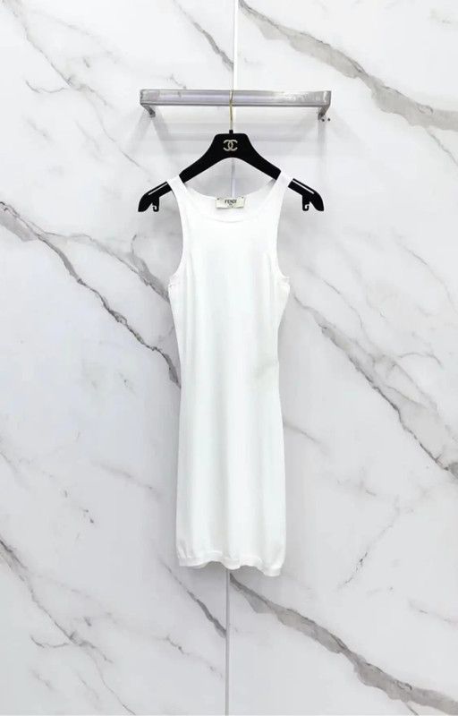 Fendi Fendi Sleeveless White Dress Size S 0089 Size S / US 4 / IT 40 - 5 Thumbnail