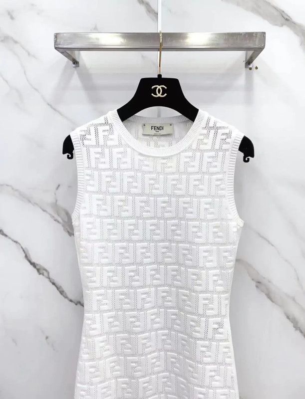 Fendi Fendi Sleeveless White Dress Size S 0089 Size S / US 4 / IT 40 - 3 Thumbnail