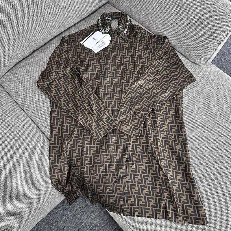 Fendi Fendi Khaki XXL Women's Dress 0089 Size XXL / US 16-18 / IT 52-54 - 2 Thumbnail