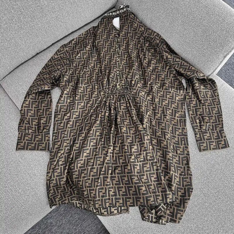 Fendi Fendi Khaki XXL Women's Dress 0089 Size XXL / US 16-18 / IT 52-54 - 3 Thumbnail