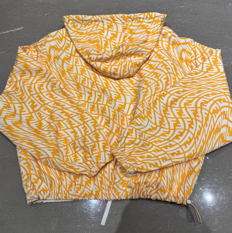 Fendi Fendi Yellow Nylon Double F Women's Jacket 0089 Size L / US 10 / IT 46 - 2 Thumbnail