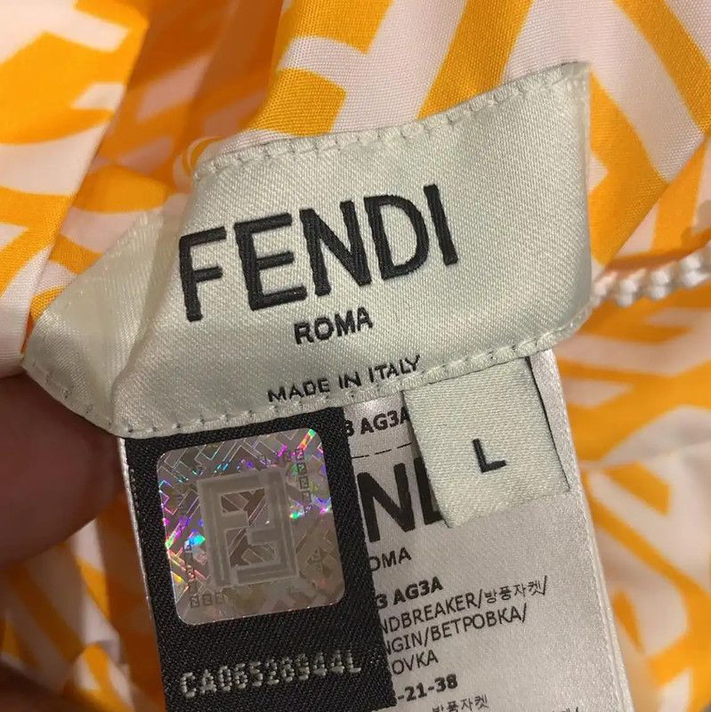 Fendi Fendi Yellow Nylon Double F Women's Jacket 0089 Size L / US 10 / IT 46 - 3 Thumbnail