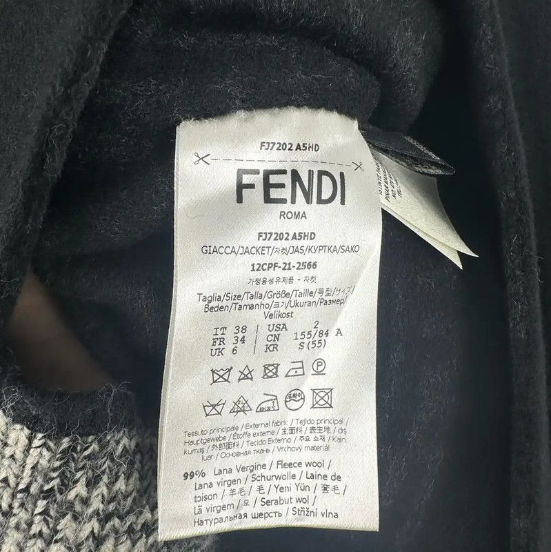 Fendi Fendi Women's Black Wool Coat 0089 Size S / US 4 / IT 40 - 4 Thumbnail