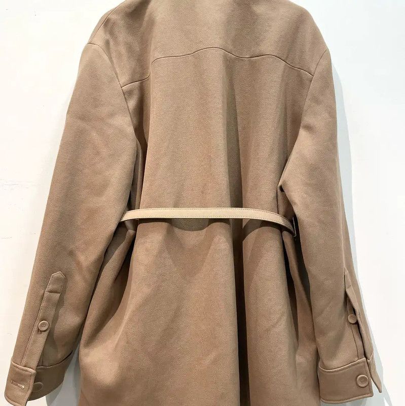 Fendi Fendi Winter Khaki Wool Coat with Double F Embroidery 0089 Size L / US 10 / IT 46 - 2 Thumbnail